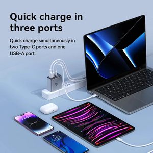 อะแดปเตอร์ชาร์จเร็ว Nubia RedMagic รุ่นใหม่ล่าสุด 80W แบบ US ชาร์จเร็ว GaN5 ช่องเสียบสามพอร์ต สำหรับ Apple และ Nubia - Product Image 6