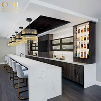ONI Shopfitting rak anggur kayu antik furnitur Bar komersial meja Bar Mini desain etalase anggur elegan