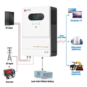 Inversor de fase dividida 12v 24v 220v 240v 5kw 3kw 3000w 6kw 1000w Híbrido de Onda Senoidal Pura Mppt Off Grid Solar Power Inversores Preço