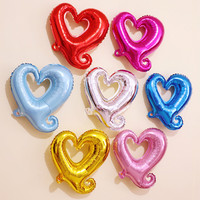 Ballons en aluminium en forme de cœur de 18 pouces, épais, flottants à l'hélium, impression brillante, pour la remise des diplômes, la fête des mères, la Saint-Valentin, les anniversaires
