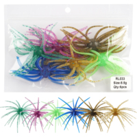 6 leurres souples en forme d'ormeaux pour la pêche en eau salée, leurres à flottaison lente, appâts de finesse pour la pêche au bar, à la truite, au crappie, pour la pêche en drop shot, la pêche à la technique Wacky Rig et la pêche à la technique Neko Rig