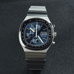 Hruodland – montre-bracelet rétro à Quartz pour hommes, chronographe, verre saphir, bleu, noir, acier inoxydable, à la mode, nouvelle collection F022 - Product Image 3