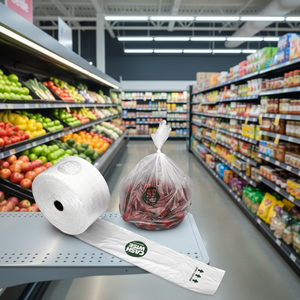 Sacs transparents pour produits frais en rouleau 15x20 pouces 8 microns 3000 sacs pour supermarché, légumes et fruits - Product Image 1