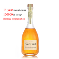 Op maat gemaakte glazen fruitwijnfles van 100ml en 500ml met kurkverzegeling, OEM-logo, lege fles voor pruimenwijnbereiding