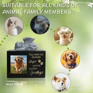 Pet <b>Urn</b> Wooden Rectangle Memorial Box With Photo Frame For Dog <b>Cat</b> Pet Cremation Keepsake Storage Durable - Product Image 2