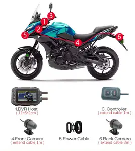 Ingrosso 1080P impermeabile doppio canale moto Dashcam fotocamera Premium di qualità per i motocicli