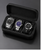Étui de transport pour montres en EVA noir personnalisé, 3 emplacements, boîte organisatrice portable pour montres, fermeture à glissière, coque rigide antichoc, rangement de voyage OEM