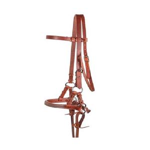 Harnais double S de qualité supérieure en cuir, bride à traction latérale, muserolle décorative, équipement d'équitation anglais durable - Product Image 1