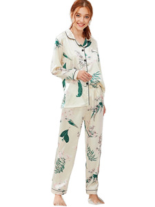 Product Luxury Pajamas Holiday <strong>Christmas</strong> Long Sleeve Satin <strong>Women's</strong> Pajamas - Product Image 4
