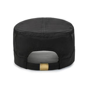 Flat Top Hat Unisex Snapback Cap Quick Dry Breathable Sun Protection Outdoor Summer Adult Black - Product Image 1