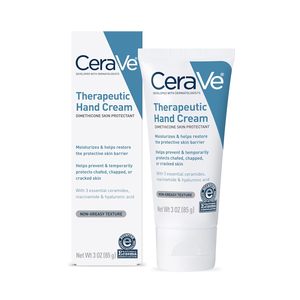 Crema de manos terapéutica 100% estadounidense con ácido hialurónico y niacinamida sin fragancia, 3 onzas, para piel sensible - Product Image 3