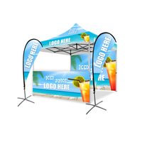 Gazebo populaire imperméable 4x4m en polyester souple et élastique, polyvalent, résistant aux UV, avec murs pour activités de plein air