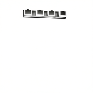Modern 4-<b>Light</b> LED Bathroom <b>Vanity</b> <b>Light</b> Black Wall Mounted <b>Mirror</b> Lamp 6000K Cold White <b>Up</b> Down Lighting - Product Image 1