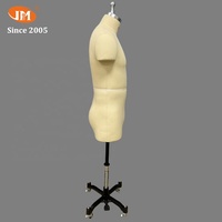 JUN MEI Maniquí de Fibra de Vidrio Personalizado para Hombre, Medio Cuerpo Superior, en Pose de Pie, para Sastrería Profesional, Ajustable y Preciso