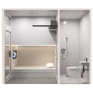 WE Serrure de porte intelligente Capsule Sleep Bed Matériau ignifuge pour hôtel/<span class=keywords><strong>auberge</strong></span> de jeunesse Taille unique Panneau en bois et fer Boîte de lit pour chambre à coucher - Product Image 4