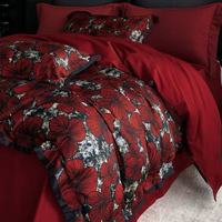 Vente en gros usine – Ensemble de literie 4 pièces 100 % coton pur imprimé, motif personnalisé OEM, taille et logo sur mesure, housse de couette, drap-housse, taies d'oreiller