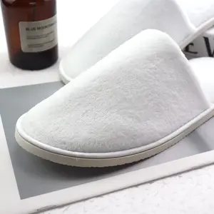 Jiaxing Top Quality Slipper Luxury Custom Logo Disposable Slippers White Hotel Spa Slippers For Guest Coral Velvet