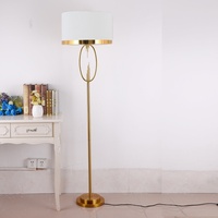 Lampe de sol/bougeoir LED en fer de style nordique post-moderne de luxe léger avec abat-jour en tissu pour salon