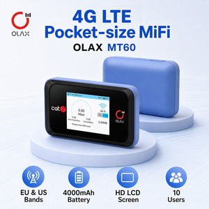 Wholesale OLAX MT60 WiFi6 4G LTE <b>Mobile</b> <b>Router</b> Cat7 300Mbps Universal Bands B71 B66 4000mAh Pocket WiFi With LCD High-Speed Wi-F - Product Image 1