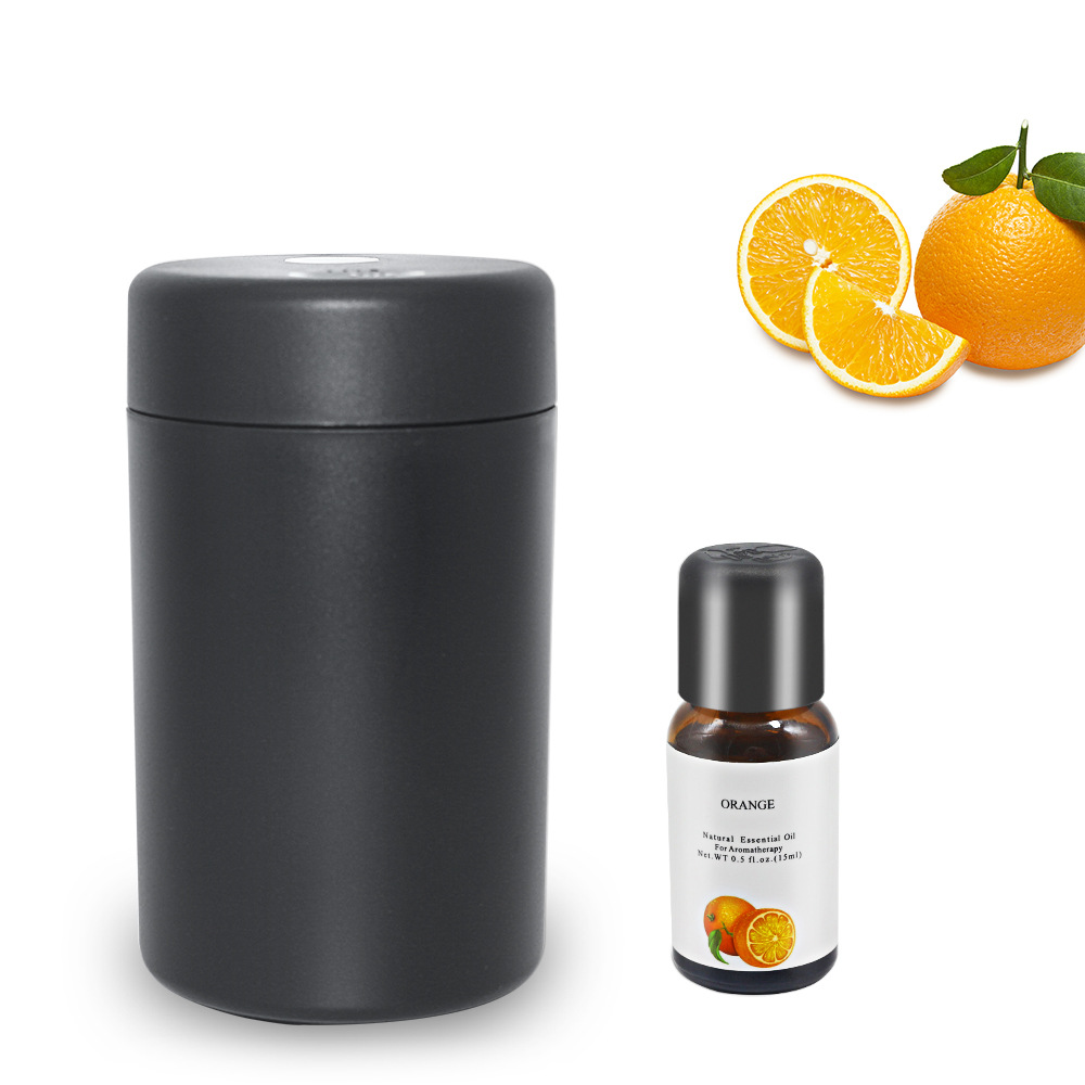 Black diffuser for sweet orange essential oil