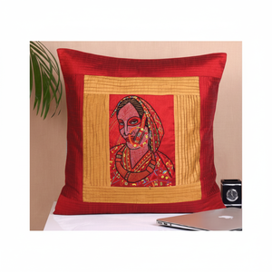 Handcrafted 100% Cotton Rajasthani Embroidered Cushions for Women 16x16 Inches Lightweight OEM ODM Service GOTS Certified Animal - Product Image 1
