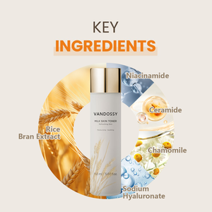 Изготовленный на заказ, 150 мл, высококачественный Осветляющий Новый тонер для кожи риса, молока, индивидуальная этикетка, набор для лица, спрей керамид ниацинамид - Product Image 2