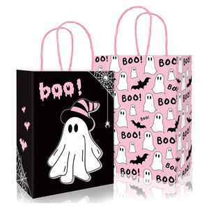 Custom <b>Mini</b> Brown <b>Black</b> Kraft Paper Carry <b>Bag</b> with Handle for Supermarket Use and Promotions Features Fruit Candy Logo - Product Image 6