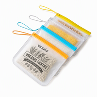 Sac de conservation alimentaire réutilisable en PEVA écologique avec logo personnalisé UIOWIO, pochette givrée auto-scellante étanche pour aliments pour animaux et nouilles