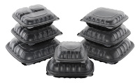 Tiya 9*9 stockage des aliments en plastique PP double conteneur micro-ondes articulé à emporter récipient de restauration rapide en plastique