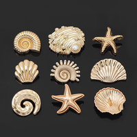 Boutons irréguliers personnalisés coquille de mer conque étoile de mer bouton en métal forme spéciale en alliage de zinc personnalisé bouton à tige en métal pour vêtements