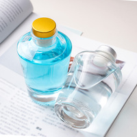 Bouteille diffuseur de parfum en verre rond transparent vide de 150 ml en gros personnalisée, huile et bâtonnets d'emballage pour salle de bain