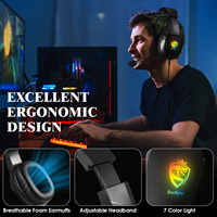 Casque de jeu circum-auriculaire avec éclairage monochrome, haut-parleurs à armature équilibrée, AAC pour PS5, PS4, Switch, PC, Esport, aide auditive, DJ