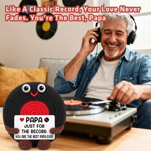 <span class=keywords><strong>Cadeau</strong></span> de musique en vinyle au crochet pour le Fête <span class=keywords><strong>des</strong></span> Pères, grand-père et petit-enfant - Idéal pour anniversaire et retraite - Product Image 4