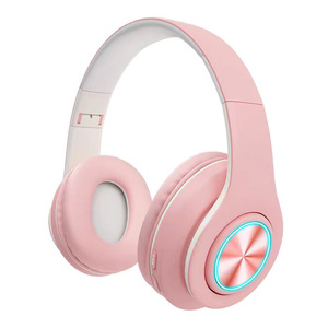 <span class=keywords><strong>Casque</strong></span> <span class=keywords><strong>audio</strong></span> <span class=keywords><strong>sans</strong></span> <span class=keywords><strong>fil</strong></span> en cuir protéiné, doux pour la peau, avec coussinets lumineux en matériau Macaron, compatible <span class=keywords><strong>carte</strong></span> <span class=keywords><strong>SD</strong></span> - Product Image 5