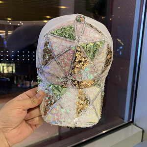 Casquette de baseball en maille à sequins pour femme, version coréenne, tendance <span class=keywords><strong>voyage</strong></span>, polyvalente, visière de protection solaire respirante - Product Image 2