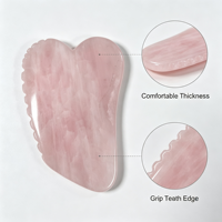Outil de massage Gua Sha en quartz rose et jade rose pour la relaxation