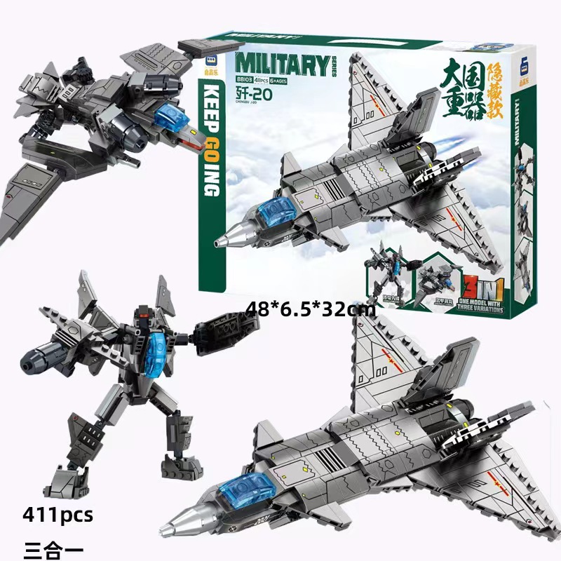 color box-bb103 j-20 fighter jet-diy assembly