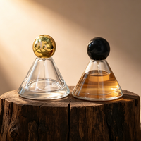 Flacon de parfum roll-on en verre transparent de haute qualité 50 ml avec bouchon à baïonnette conique et bille colorée, flacon pulvérisateur vide
