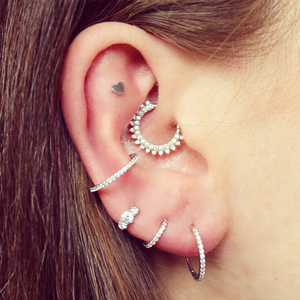 <b>Nose</b> Ring S925 Silver 18k <b>Gold</b> Plated Simple Zircon Round Hoop Earring - Product Image 4