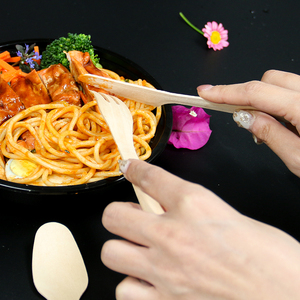 Thân Thiện Với Môi Tre Dùng Một Lần Dao Kéo Bằng Gỗ Dao Muỗng Nĩa Cá nhân Giấy Bọc Bộ Đồ Ăn - Product Image 5