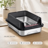 Bac à litière pour chat, toilette pour chat d'appartement, grande capacité, sans poussière, anti-adhésif, sans odeur, vente en gros, résistant aux intempéries