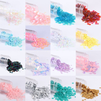 Paquet de 10g de paillettes rondes en PVC irisées mates de 2 à 6 mm, transparentes et givrées