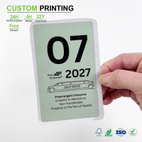 Autocollants de fenêtre de voiture double face personnalisés pour permis de stationnement, impression recto-verso, résistants aux UV, amovibles, pour véhicules professionnels