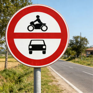 Universele rode ronde verkeersborden zonder motorvoertuigen - Geregioaliseerde reflecterende wegverbodsborden (in overeenstemming met het Verdrag van Wenen) - Product Image 1