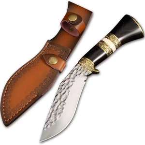 Cuchillos de Caza y Senderismo de Alta Calidad para Exteriores, Cuchillo de Hoja Fija Recta, Cuchillo Curvo Kukri con Mango de Madera - Product Image 1