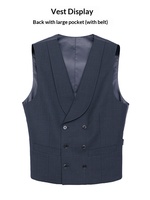 Costume 3 pièces gris en laine australienne sur mesure pour homme, revers cranté, simple boutonnage, style contemporain, pour mariage, vente en gros