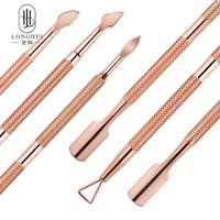 Kit de manucure professionnel Longhui Factory OEM/ODM : Coupe-cuticules en acier inoxydable, pousse-cuticules double tête en acier, et outils de coupe d'ongles