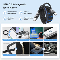 Câble magnétique USB C 2.0 UNIEAN en gros, 60W, 480 Mbps, Type-C vers Type-C, câble de charge rapide 100W 240W pour iPhone vers Android
