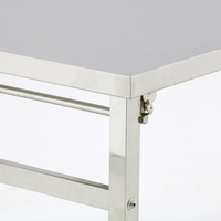 Vente en gros Établi plié Table de travail pliante en acier inoxydable avec étagère réglable pour l'extérieur, le restaurant, la cuisine et le garage