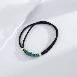 Longfeng เม็ดลูกปัดเทอร์ควอยซ์แท้สีเงินสี S925 18K ชุบทองได้ทุกเพศสร้อยข้อเท้าแฟชั่น - Product Image 1